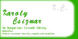 karoly csizmar business card