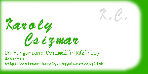 karoly csizmar business card